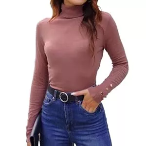 HUALIYIX Pullover & Strickmode HUALIYIX Strickpullover für Damen Rollkragenpulli Basic Sweater merhfarbig - S/M/L/XL - Warm, bequem und stilvoll für Damen