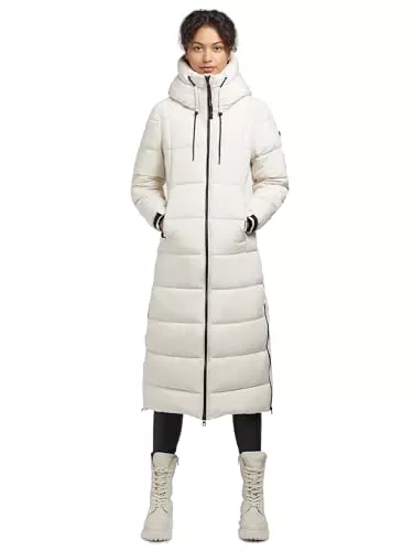khujo Mäntel khujo DERIA2 Langer Damen Steppmantel Wintermantel Mantel mit Kapuze und Kragen