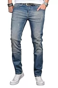 ALESSANDRO SALVARINI Jeans ALESSANDRO SALVARINI Herren Slim Fit Jeans Hose Denim Stretch-Jeans Jeanshose Washed