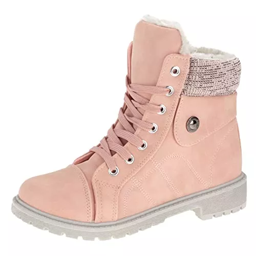 Dvina Stiefel Dvina TREND Winterstiefel für Damen - Warm gefütterte Stiefeletten mit rutschfester Profilsohle, Schnürung und Reißverschluss Boots 3008