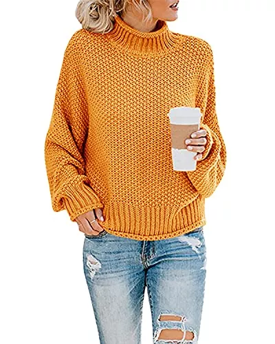 Imuedaen Pullover & Strickmode Imuedaen Pullover Damen Elegant Winter Rollkragenpullover Strickpullover Grobstrickpullover Casual Lose Langarm Pulli Oberteile