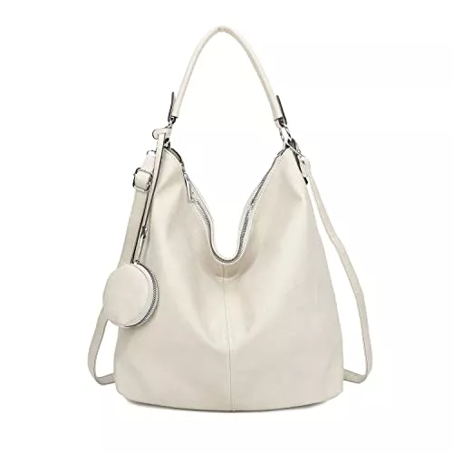 ITALYSHOP24 Taschen & Rucksäcke OBC DAMEN TASCHE SHOPPER Hobo-Bag Schultertasche Umhängetasche Handtasche Damentasche Reisetasche Beuteltasche Leder Optik