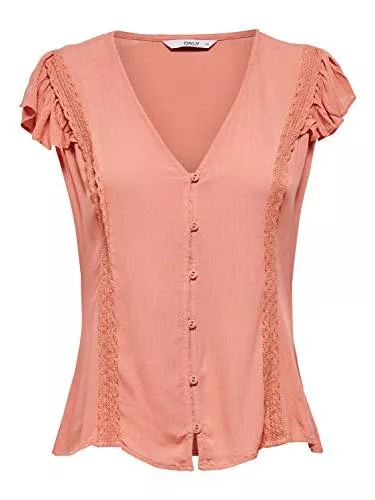 ONLY Ärmellose Blusen ONLY Damen Onlspicy S/S Top WVN T-Shirt