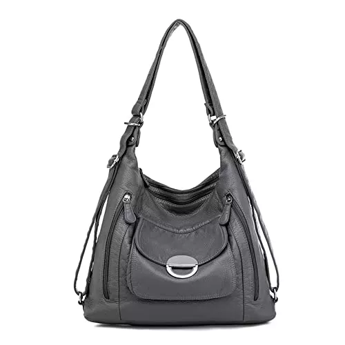 NOTAG Taschen & Rucksäcke NOTAG Handtasche Damen Multi Tasche PU Leder Hobo Schultertasche 3 in 1 Multifunktionale Rucksack
