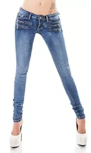 Zeralda Fashion Jeans Zeralda Fashion Damen Jeans Low Rise Hüftjeans Hose Röhrenjeans Skinny Slim Fit Stretch XS-XL
