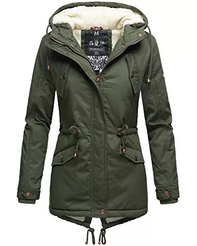 MARIKOO Jacken MARIKOO Damen Winter Jacke Stepp Parka Mantel Teddyfell warm gefüttert Manolya XS-XXL
