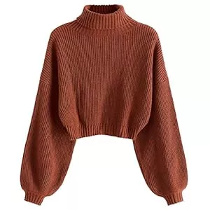 ZAFUL Pullover & Strickmode ZAFUL Damen Rollkragenpullover Drop Shoulder Kurz Pullover Sweater