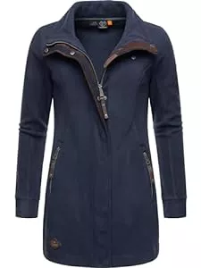 Ragwear Mäntel Ragwear Damen leichter Fleece-Übergangsmantel lang windabweisend mit hohem Kragen Letrice Fleece XS-6XL