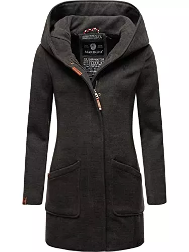 MARIKOO Mäntel MARIKOO Damen Wintermantel warmer Wollmantel lang mit Kapuze Maikoo XS-XXL