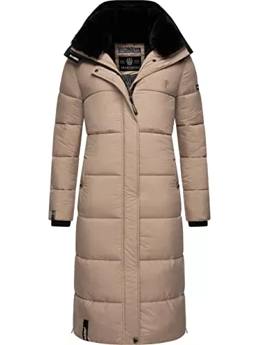 MARIKOO Mäntel MARIKOO Damen Wintermantel warmer Steppmantel lang mit abnehmbarer Kapuze Reliziaa XS-XXL