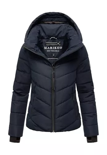 MARIKOO Jacken MARIKOO Winterjacke Damen (XS-XXL) - Wasserabweisend, Warm, Kapuze abnehmbar, Winddicht - Steppjacke, Daunenjacke Frauen - Stehkragen, 4 Taschen, verlängerter Zipper