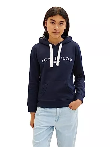 TOM TAILOR Denim Kapuzenpullover TOM TAILOR Denim Damen Hoodie mit Schriftzug