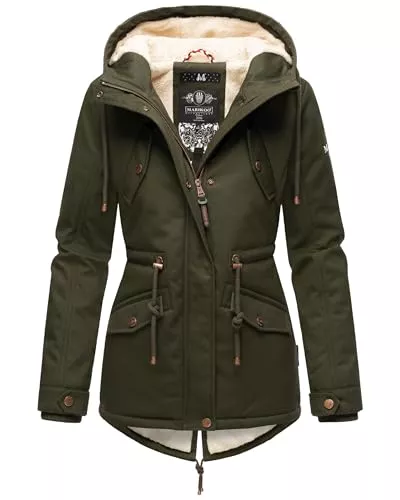 MARIKOO Mäntel MARIKOO Damen warmer Winter Kurzmantel mit Kapuze Manolya XS-XXL
