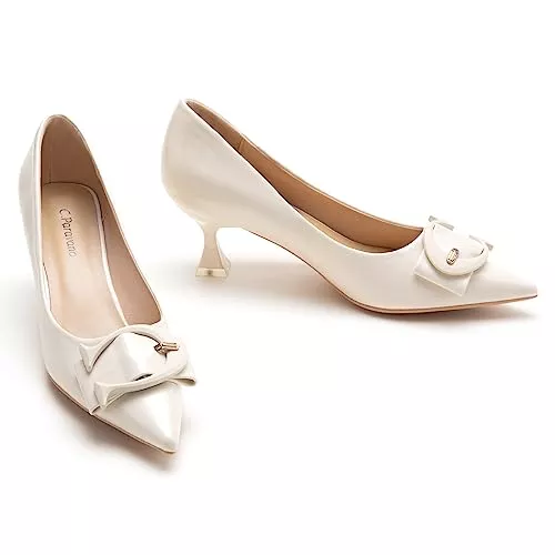C.Paravano High Heels C.Paravano Pumps Damen | Kitten Heel Pumps | Pumps Spitz | Schuhe Pumps | Geschlossene Zehe Pumps | Leder Pumps