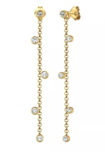 Elli Schmuck Elli Ohrringe Damen Ohrhänger mit Kristallen aus 925 Sterling Silber