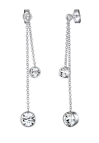 Elli Schmuck Elli Ohrringe Damen Ohrhänger filigran elegant mit Kristallen in 925 Sterling Silber