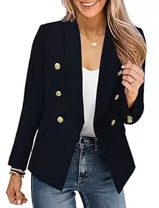 CZIMOO Blazer CZIMOO Damen Blazer Langarm Open Front Business Cardigan mit Taschen Elegant Revers Anzüge Jacken