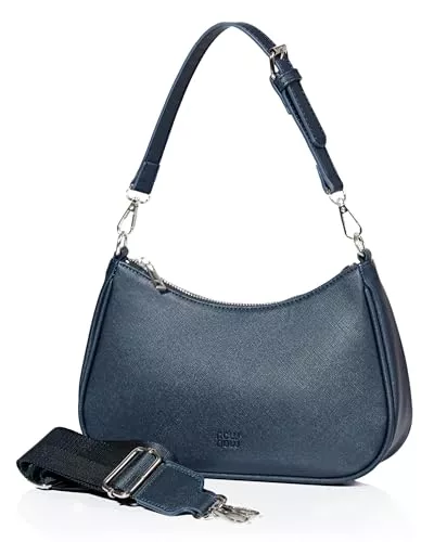 nownow Taschen & Rucksäcke nownow® Hannah Kleine Umhängetasche Damen - mit 2 Schultergurten zum Wechseln - Praktische Crossbody Bag mit Breitem Gurt - Oder Elegante Y2K Schultertasche Damen mit schmalem Gurt.