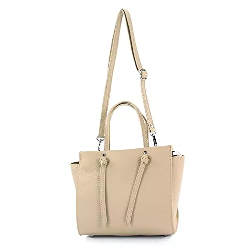 modamoda de Taschen & Rucksäcke modamoda de - T219 - ital. Damen Henkeltasche Klein aus Leder