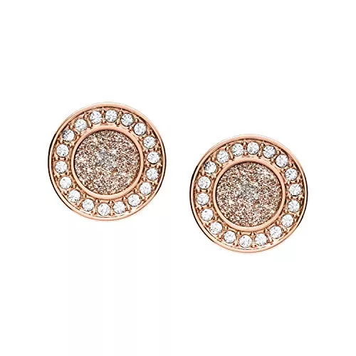 Fossil Schmuck Fossil Ohrringe Für Frauen Klassiker, Durchmesser: 10,2mm; Breite: 2mm Rose Gold Edelstahl-Ohrringe, JF03263791