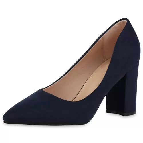 VAN HILL High Heels VAN HILL Damen Klassische Pumps mit Blockabsatz