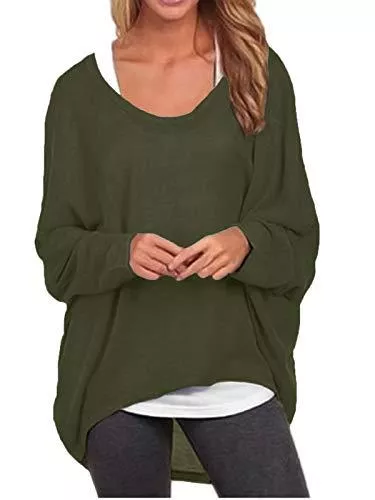 ZANZEA Langarmblusen ZANZEA Damen Lose Asymmetrisch Jumper Sweatshirt Pullover Bluse Oberteile Oversize Tops
