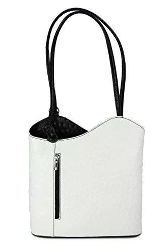 Belli Taschen & Rucksäcke Belli italienische Ledertasche Backpack Classic 2in1 Damen Rucksack Leder Handtasche made in italy Schultertasche - 28x28x8 cm (B x H x T)