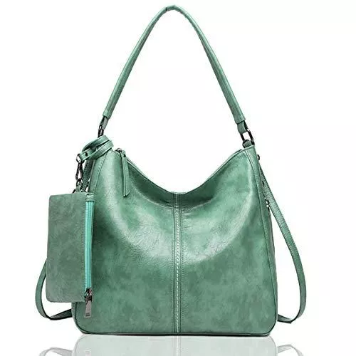 Angel Barcelo Taschen & Rucksäcke Angel Barcelo Damen Handtasche aus weichem Leder, große Schultertasche, Umhängetasche, Gr�n (grün), Einheitsgröße