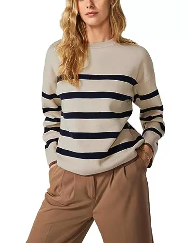 ONLY Pullover & Strickmode ONLY Damen Onlalberte Ls Stripe O-Neck Cc KNT Pullover