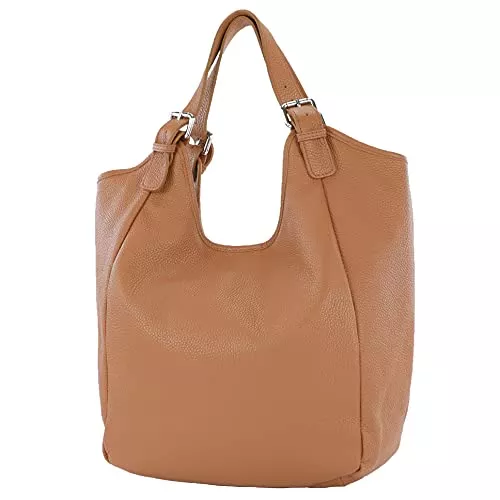 modamoda de Taschen & Rucksäcke modamoda de - T227 - Ital. Shopper Schultertasche Large aus Leder