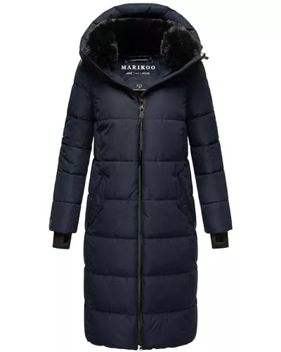 MARIKOO Mäntel MARIKOO Damen Wintermantel warmer Steppmantel lang wasserdicht mit abnehmbarem Kunstfellkragen Zuraraa XVI XS-XXL