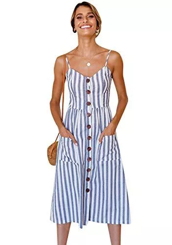 OMZIN Freizeit OMZIN Damen Kleid Strandkleid Sexykleid A-Linie Sommerkleid Schulterfrei Ärmellos Viele Färben Große Größe XS-XXL