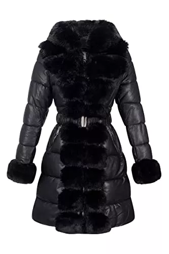 Giolshon Mäntel Giolshon Damen Puffer Jacke Reversible Winter Kleidung Trendy Warm Steppt Leichte Lange Kapuze Gepolsterte Blase Mantel