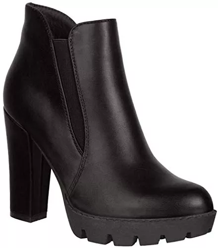 Elara Stiefel Elara Damen Stiefelette Ankle Boots Chunkyrayan