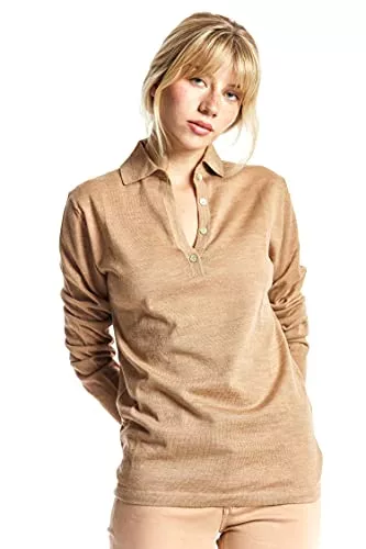 ETERKNITY Pullover & Strickmode ETERKNITY - Damen Pullover mit Polo Ausschnitt aus Extra Fine Merinowolle