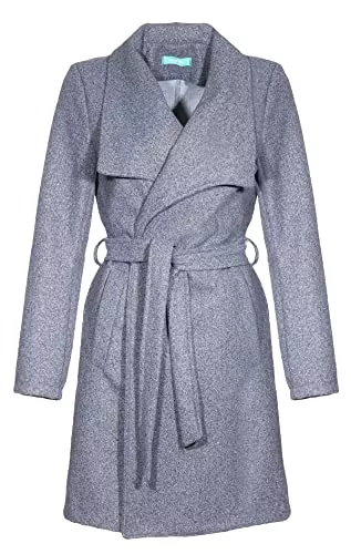 malito more than fashion Mäntel malito – Damen Trenchcoat einfarbig mit Gürtel & Taschen – klassischer Mantel für Herbst & Winter – schicker Übergangsmantel 15142 (Größe S-XXL)