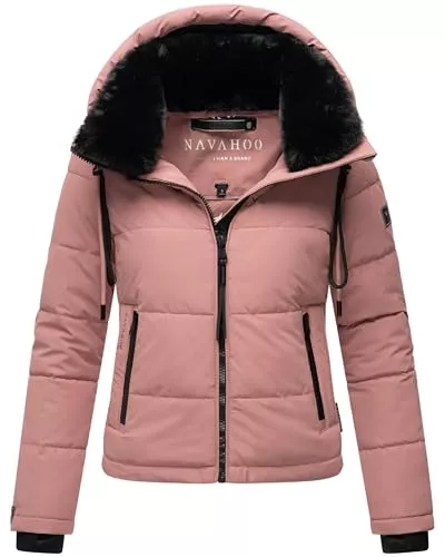 Navahoo Jacken Navahoo Damen Winterjacke Steppjacke warm mit abnehmbarer Kapuze und Kunstfellkragen Mit Liebe XIV XS-XXL