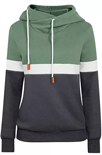 Onfettic Kapuzenpullover Onfettic Damen Kapuzenpullover Winter Langarm Hoodie Baumwoll Farbblock Sweatshirt Pullover