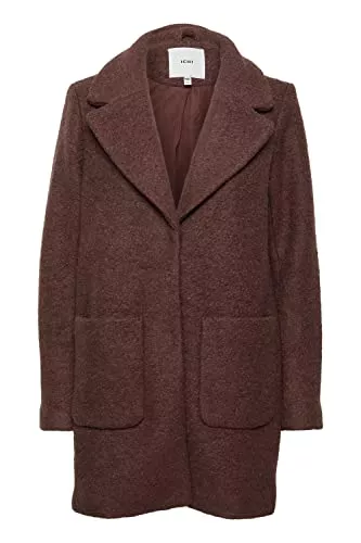 ICHI Mäntel ICHI IHSTIPA JA Damen Wintermantel Wollmantel Winterjacke Kurzmantel mit Druckknöpfen und Reverskragen