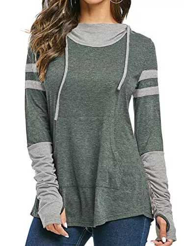 iChunhua Kapuzenpullover iChunhua Womens Hoodie with Thumb Holes Long Sleeve T Shirt Drawstring Tops with Pockets S-XXL