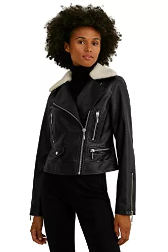 C&A Jacken C&A Damen Jacke Viskose|Polyester|Lederimitate Nicht wasserfest