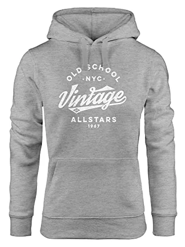 Neverless Kapuzenpullover Neverless® Hoodie Damen College Style Schriftzug Oldschool Vintage Allstars Kapuzen-Pullover Fashion Streetstyle
