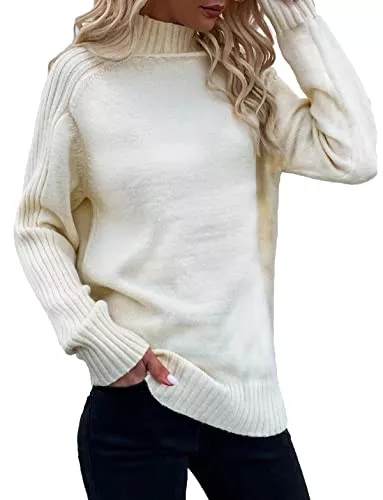 Avondii Pullover & Strickmode Avondii Damen Langarm Pullover Sweatshirt Schulterfrei Strickpulli Casual Lose Strickpullover