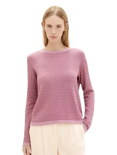 TOM TAILOR Pullover & Strickmode TOM TAILOR Damen Basic Strickpullover mit Struktur