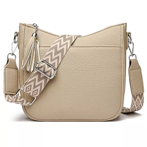 SOGYECS Taschen & Rucksäcke SOGYECS Handtasche Damen Mittelgroß Umhängetasche Damen Schwarz Crossbody Bag Damen Breiter Gurt Veganes Leder