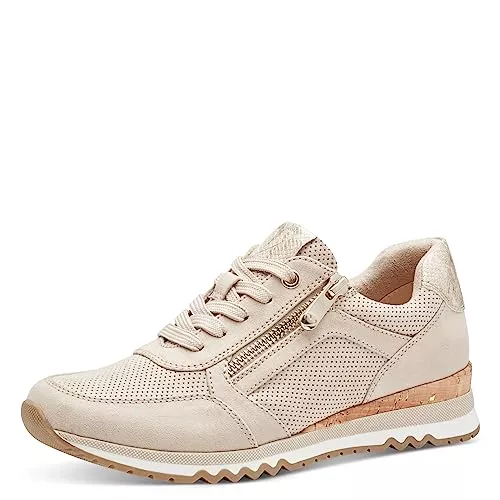 MARCO TOZZI Sneaker & Sportschuhe MARCO TOZZI Damen Sneaker flach mit Schnürsenkeln und Reißverschluss Vegan