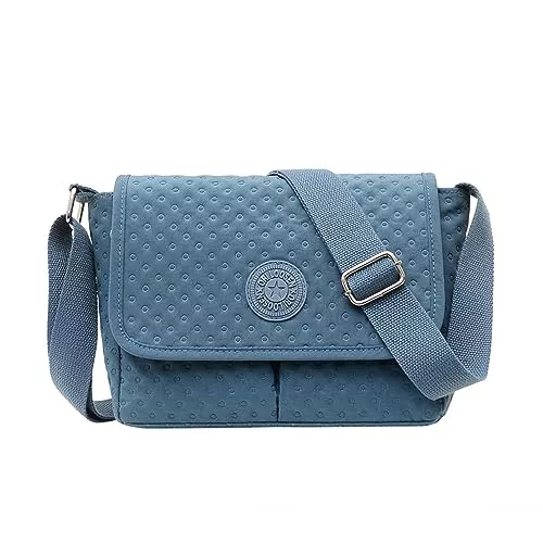 Vllcsla Taschen & Rucksäcke Vllcsla Umhängetasche für Frauen Kleine Nylon Umhängetasche mit Reißverschluss - Wasserdichte Strapazierfähige Umhängetaschen aus Stoff Messager Tasche mit Verstellbarem Schultergurt