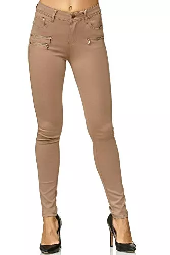 Elara Hosen Elara Damen Stretch Hose Skinny Fit Jegging Chunkyrayan
