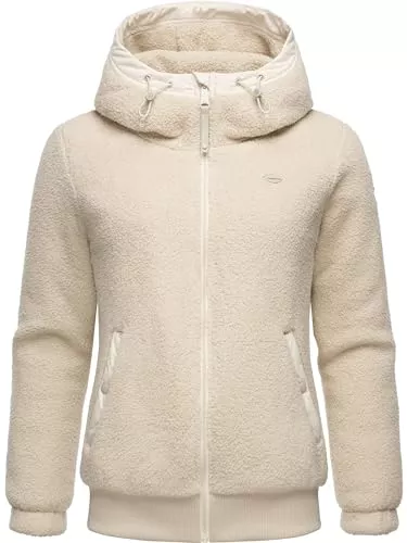 Ragwear Jacken Ragwear Damen Fleecejacke kurze Teddyfleece-Jacke warm mit Kapuze Cousy Short XS-6XL