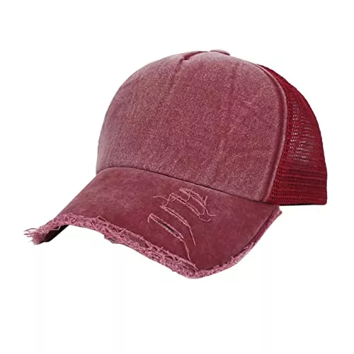 TianWlio Hüte & Mützen Herren Damen Kappe Verstellbar Mütze Outdoor Sommer Distressed Cotton Damen Caps Baseballmütze Mesh Sun Sport Hüte Hip Hop Cap Streetwear Einstellbar Baseball Caps Unisex Bequeme Cap Hüte Mützen